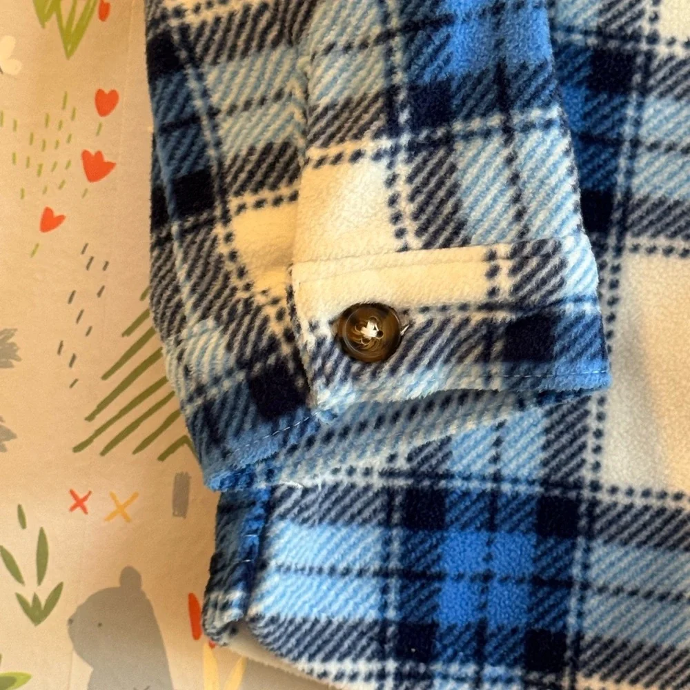Carters 18 Month Blue Plaid Fleece Cozy Shacket (Shirt/Jacket) - BNWT